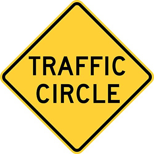 Traffic Signs - Traffic Circle Alternate 10 x 7 Aluminum Sign Street Weather Approved Sign 0.04 Thickness