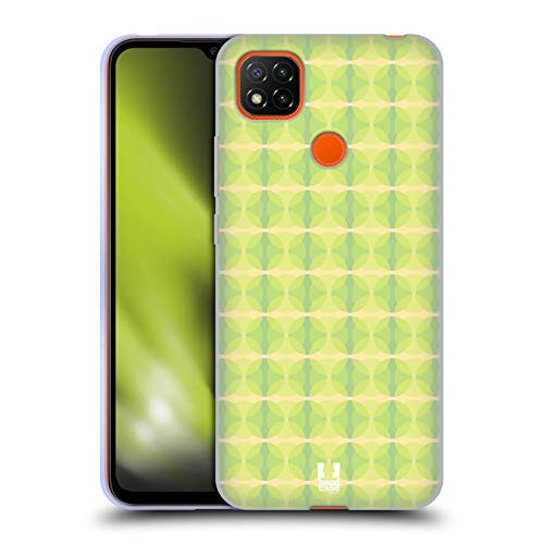 Head Case Designs Lime Complex Circle Patterns Soft Gel Case Compatible with Xiaomi Redmi 9C
