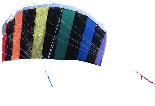 In the Breeze Rainbow 50 Inch Sport Kite - Dual Line Stunt Parafoil - Includes Kite Line and Bag