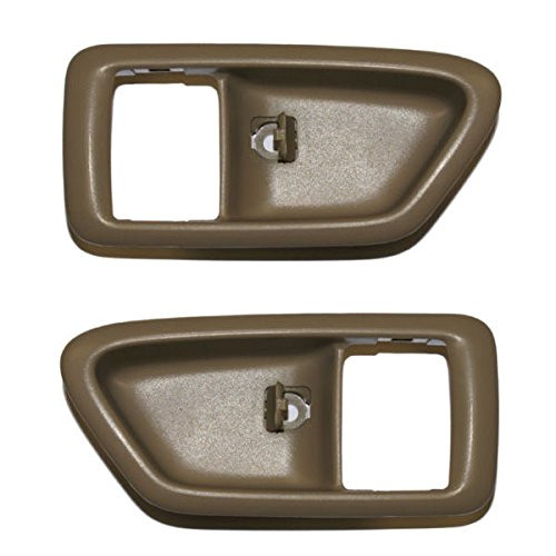 Partomotive For 97-01 Toyota Camry Beige Tan Inside Inner Bezel Door Handle Pair Left PlusRight