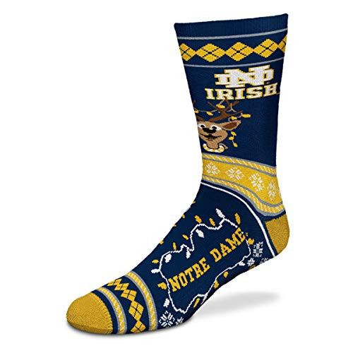 For Bare Feet - NCAA Sweater Stripe Holiday Socks -Notre Dame Fighting Irish Medium -5-10-- For Bare Feet - NCAA Sweater Stripe Holiday Socks -Notre Dame Fighting Irish Medium -5-10--