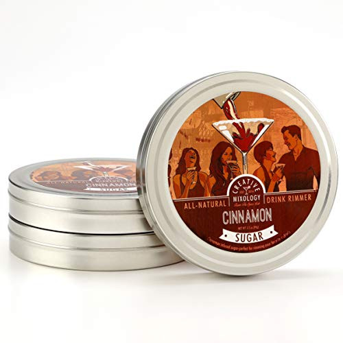 The Spice Lab Cinnamon Sugar Glass Cocktail Rimmer for Martinis  and  Margaritas - 3 Pack - Great Holiday Cinnamon Spice - Gluten Free Non-GMO No MSG All Natural Brand - Rim Sugar for Cocktails
