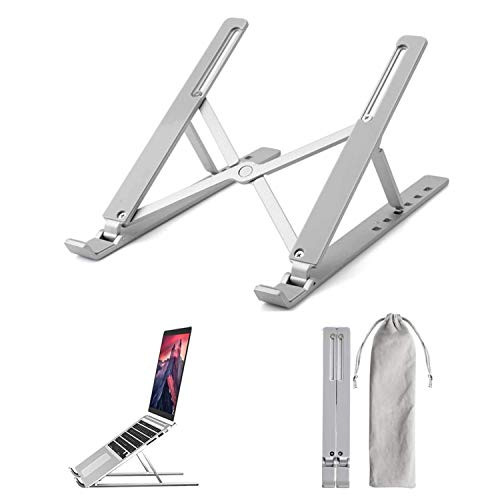 APADANA Laptop Stand Laptop Holder Riser Computer Stand Aluminum 9-Angles Adjustable Ventilated Cooling Notebook Stand Mount Compatible with MacBook Air Pro Lenovo Dell More 10-15.6 Laptops