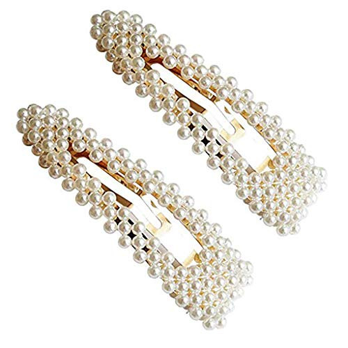 Euone_Jewelry Hair Claw Clips Women Girls Barrettes Hair Clip Crystal Elegant Pearl Hairpin Barrette HeaddressBarettes and Hair Clips for Women Teen Girls