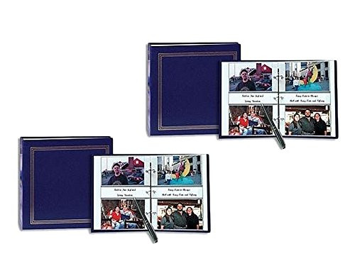Set of 2 Pioneer 3-ring 2-up slip-in pocket NAVY-BLUE binder album for 400 photos - 4x6 bundled by Maven Gifts