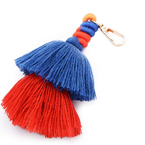 Colorful Boho Pom Pom Tassel Bag Charm Key Chain Winter womens bag pendant autumn and winter coat pendantcar pendant -A style-