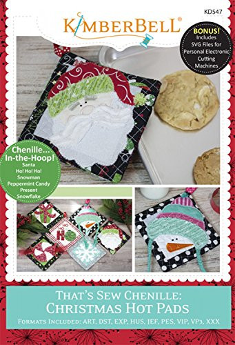 KIMBERBELL That's Sew Chenille CHRISTMAS Hot Pads Machine Embroidery CD KD547