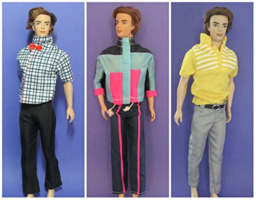 HelloJoy Lot 3 PCS Fashion Handmade Ken Doll Clothes Xmas Gift
