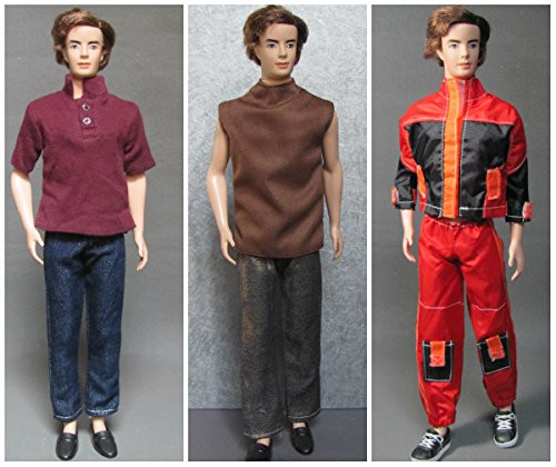 HelloJoy Lot 3 Fashion Casual Wear Clothes/Outfit for Barbies Boy Friend Ken Doll HelloJoy Lot 3 Fashion Casual Wear Clothes/Outfit for Barbies Boy Friend Ken Doll