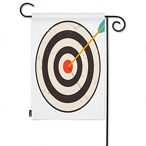Moslion Arrow Garden Flag Vintage Sport Game Arrows Target Bullseye with Striped Circles Home Flags 12x18 Inch Double-Sided Banner Welcome Yard Flag Outdoor Decor. Lawn Villa