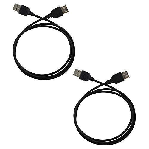 Harper Grove USB Extension Cable 3FT 2 Pack USB 2.0 A Male to Female Extension Cable Black for USB 2.0 devies