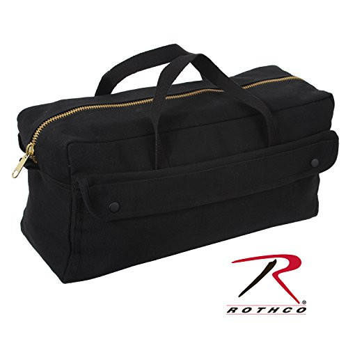 Rothco Canvas Jumbo Tool Bag with Brass Zipper, Black