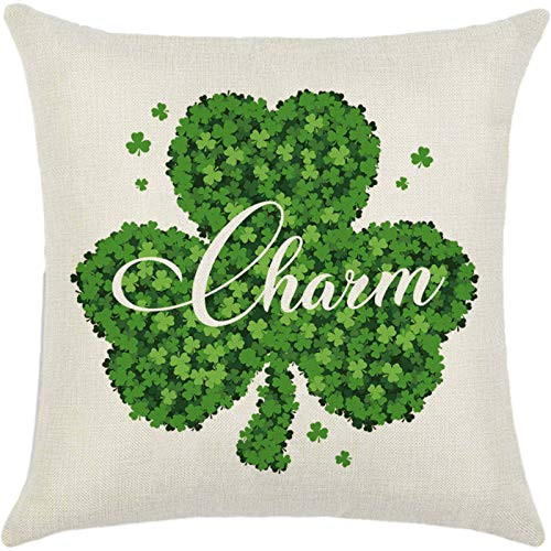 Ladysdress St Patricks Day Pillow Covers 18x18 for St Patricks Day DecorationsGreen Truck Shamrock Luck Wreath Gnome St Patricks Day Home Decor Throw Pillow CasesMulticolor-A