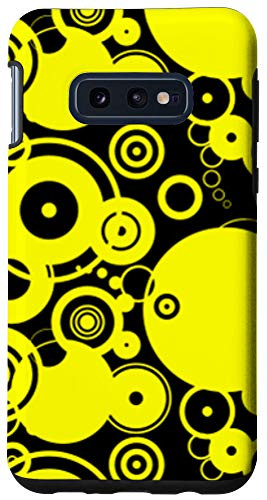 Galaxy S10e Yellow And Black Concentric Circle Pattern Design Case