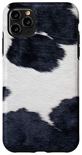 iPhone 11 Pro Max Cow Milk Cowhide Skin Print Farm Animal Black and White Gift Case