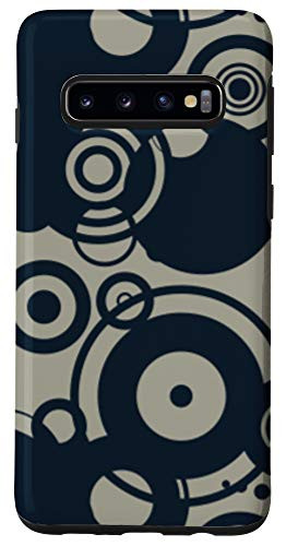 Galaxy S10 Black Concentric Circles Pattern Design Case
