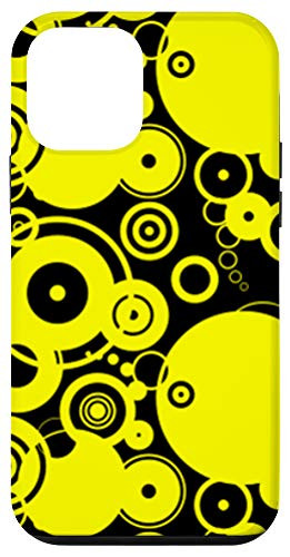iPhone 12 mini Yellow And Black Concentric Circle Pattern Design Case