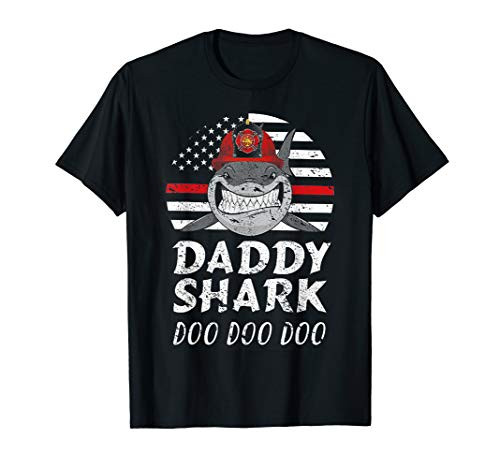 Daddy Shark Doo Doo Doo Funny Firefighter Gift T-Shirt Daddy Shark Doo Doo Doo Funny Firefighter Gift T-Shirt