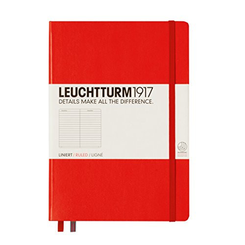 Leuchtturm Hardcover Medium A5 Ruled Notebook [Red]