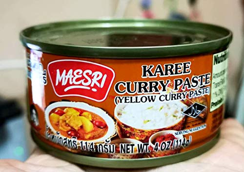-3Pack- Maesri Yellow Curry Paste -Karee Curry Paste- 114g .-4oz- Halal Certified // By Benjawan Shop