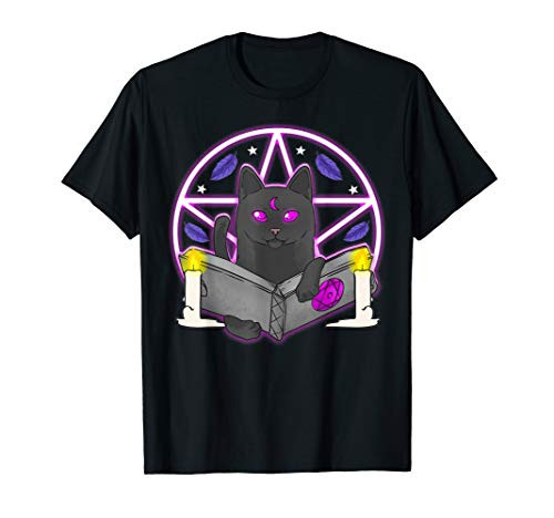 Pentagram Witchcraft Black Cat T-Shirt Occult Satanic Ritual T-Shirt