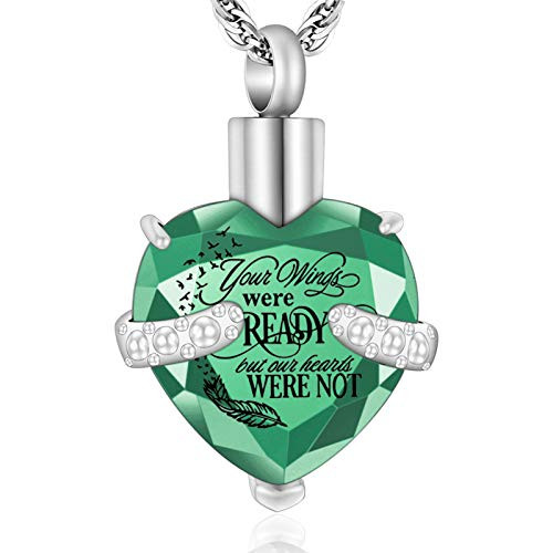 Crystal Urn Necklaces for Ashes Heart Cremation Jewelry for Ashes Stainless Steel Ashes Necklace Birthstone Memorial Keepsake Ashes Jewelry-AUGUST Crystal Urn Necklaces for Ashes Heart Cremation Jewelry for Ashes Stainless Steel Ashes Necklace Birthstone Memorial Keepsake Ashes Jewelry-AUGUST