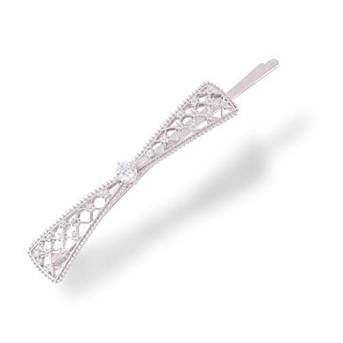 OBONNIE Sparkling Cubic Zirconia Bowknot Heart Flower Bobby Pin Hairpin Hair Barrette Clip for Bridal Women -Triangle Bowknot- OBONNIE Sparkling Cubic Zirconia Bowknot Heart Flower Bobby Pin Hairpin Hair Barrette Clip for Bridal Women -Triangle Bowknot-