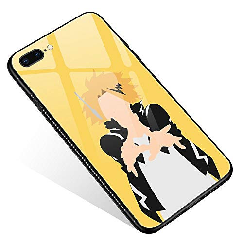 iPhone 8 Plus CaseTempered Glass iPhone 7 Plus Cases Yellow Cute boy for Women Girls Boys Pattern Design Shockproof Anti-Scratch Case for Apple iPhone 7/8 Plus