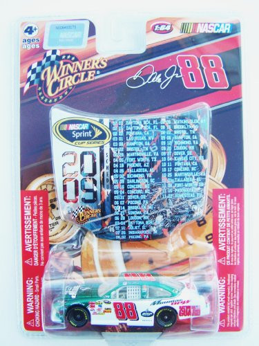 Dale Earnhardt Jr 88 Amp National Guard Green White Die-cast Car 1/64 Scale Winners Circle with Mini Hood Magnet 2009 Sprint Cup