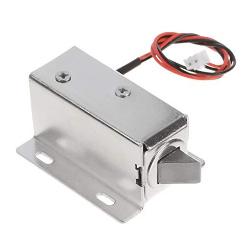 YXQ DC 12V Solenoid Door Lock Open Frame Type Electric Electromagnetic w Mount Board Cabinet Drawer0.6Amp 8W 10mm Stroke
