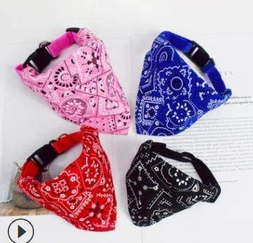 GiWuh 4 Pack Dog Bandanas Buffalo Plaid - Cotton Bandanas Adjustable Handkerchiefs Scarfs Triangle Bibs Accessories for Small Medium Large Dogs Puppies Pets -Large PinkBlueBlackRed-