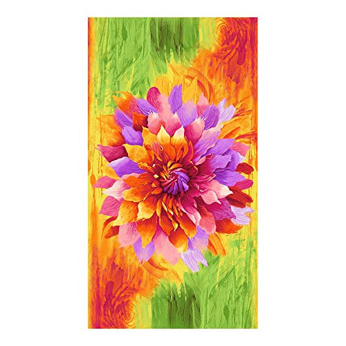 Timeless Treasures Dream 24 inch Flower Panel Bright Bright