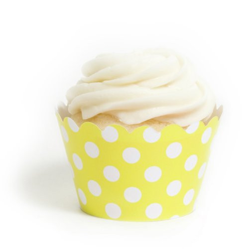 Dress My Cupcake Yellow Polka Dot Cupcake Wrappers Set of 12