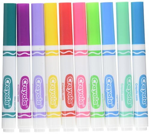 Crayola Original Broad Line Markers Assorted Bright and Bold Colors Set of 10 - 1382241