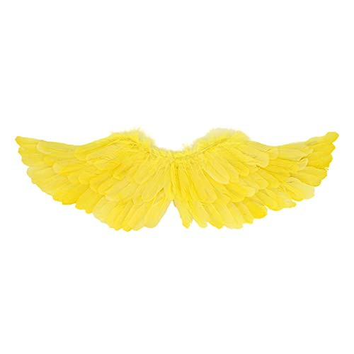 Multifit Kids Girls Angel Wings Feather Angel Wings Costume for Cosplay Halloween Party Costumes Dress Up Yellow
