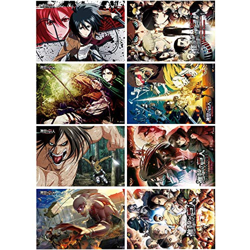 Attack on Titan Posters Japanese Anime Poster Art Prints for Home Wall Decor 11.5in x16.5inSet of 8 PCS -Attack on Titan-