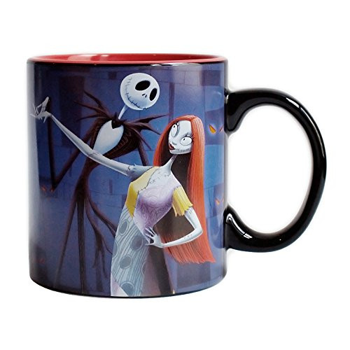 Silver Buffalo NB9534 Disney Nightmare Before Christmas Jack and Sally Jumbo Ceramic Mug, 20-Ounces