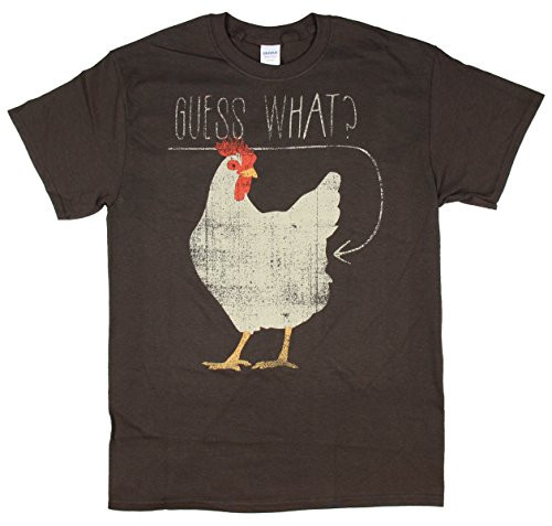 Guess What Chicken Butt Graphic T-Shirt - Brown - Large Guess What Chicken Butt Graphic T-Shirt - Brown - Large