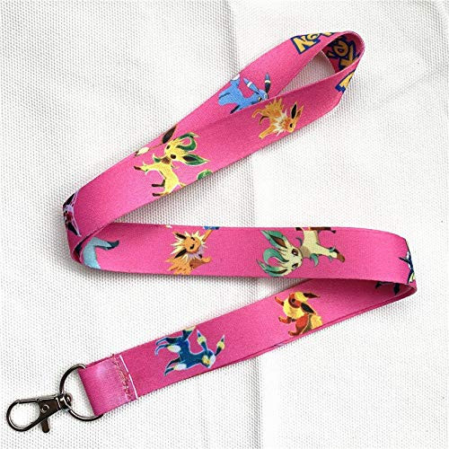 DEOLBA Leafeon Keychain Lanyard Neck Strap ID Badge Protector Case Pass Gym Mobile USB Holder Hang Rope