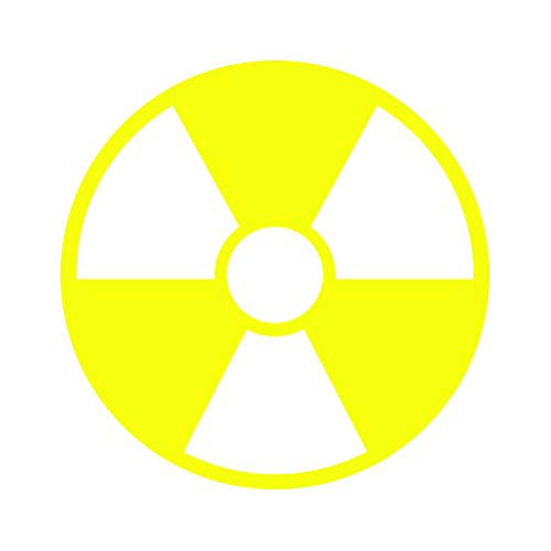 RDW Radioactive Symbol Sticker - Decal - Die Cut - Radiation - Yellow 10.00 inch x 10.00 inch