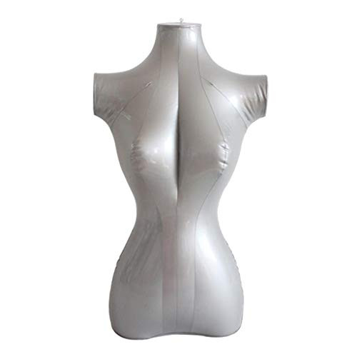 Bonarty PVC Inflatable Female Mannequin Bust Display Dummy Clothes Models -No Arms-
