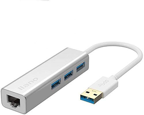 Nllano USB-A3.0 to LAN Ethernet Adapter 10/100/1000 Gigabit RJ45 Ethernet LAN Wired Network Adapter for MacBookDesktop PCs and MoreAluminum Alloy -USB-A Silver-