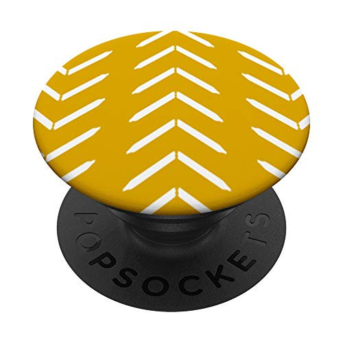 Mustard Yellow White Arrow Mudcloth Inspired Gift Trendy PopSockets PopGrip Swappable Grip for Phones  and  Tablets