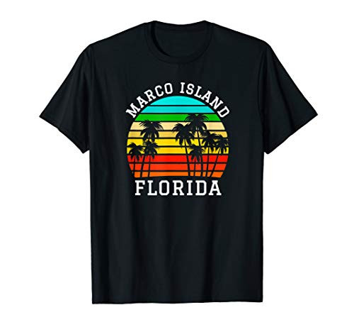 Marco Island Florida Palm Trees Sunset Matching Vacation T-Shirt