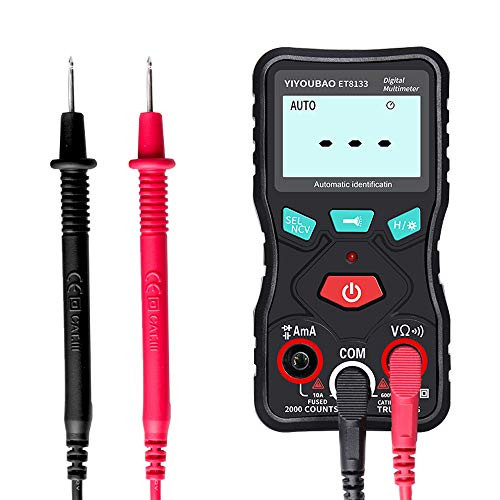 Multimeter KKmoon ET8133 Fully Automatic Identification Multimeter Voltage Diode Current Capacitance Buzzer Meter True RMS with Flashlight Function 2000 Counts Display Automatic Shutdown