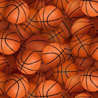 Sports Collection Basketballs Premium Quality 100 percent Cotton Sold by The Yard.