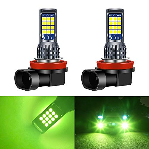 Yifengshun 2Pcs H8 H9 H11 LED Green Lemon Fog Light Bulbs 24LEDs 3030 Chips Super Bright LED Bulbs Replacment DRL Fog Lights for Car Trucks SUVs Vans 12-36V