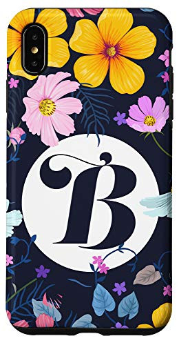 iPhone XS Max Cute Modern Floral Letter B - floral initial letter B Case