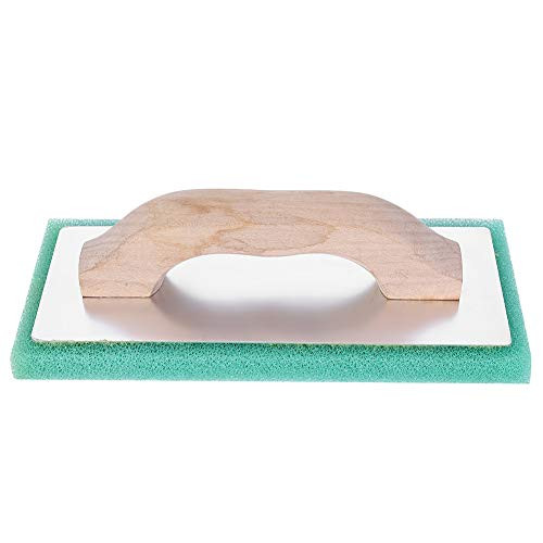 Professional Plastering Trowel 9.44in Flat Trowel Wood Handle Sponge Float for Stucco Drywall