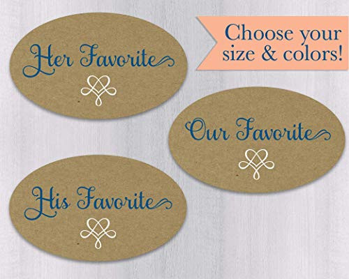 His Favorite Her Favorite Our Favorite Wedding Stickers Oval Favorites Kraft Brown Wedding Favor Stickers -420-2-OV-KR-